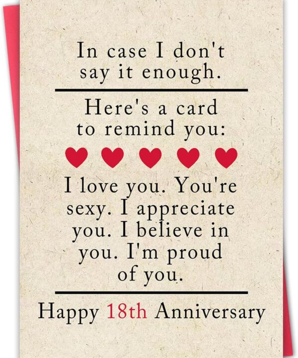 18th Anniversary Card,18 year Wedding Anniversary Card Gifts,Porcelain Anniversary Cards Decoration