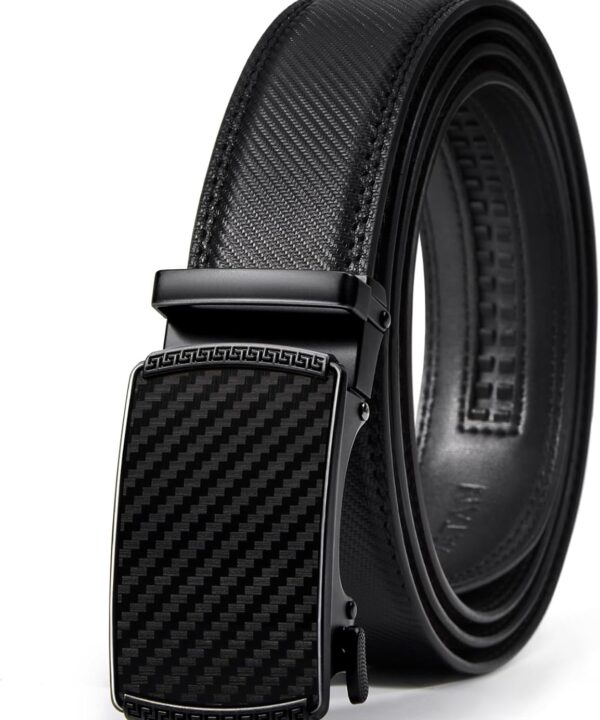 VATAN Men's Belt Leather Ratchet Belt for Men Dress Casual Every Day with Adjustable Buckle, Trim to Fit