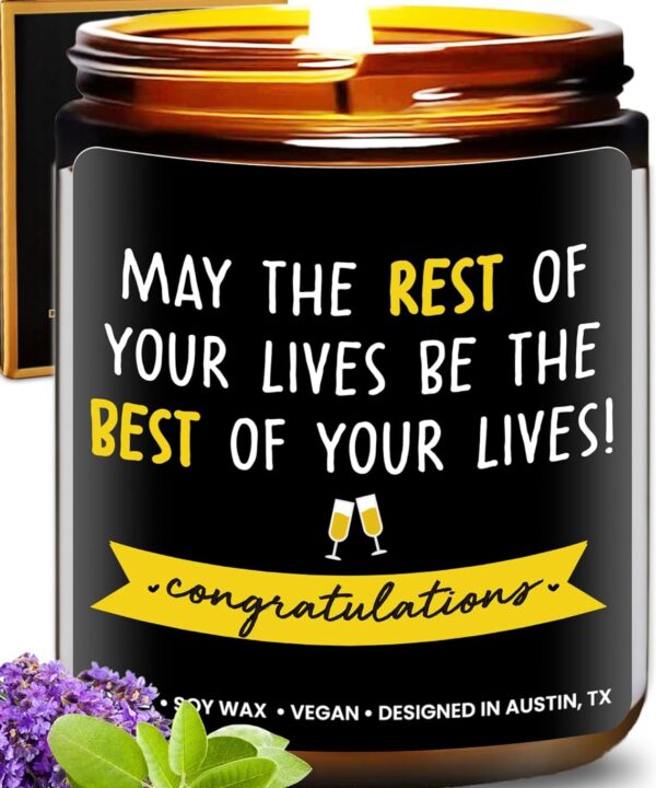 Wedding Candle, Bridal Shower Gifts Ideas, Bride Gifts for Wedding Day, Unique Presents for Bride & Groom, Bachelorette Presents, Marriage Gift for Couple, Candle for Newlyweds, Gift-Ready