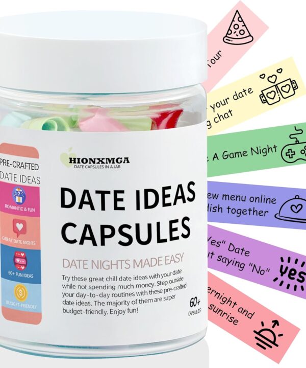 60 Romantic & Fun Date Night Ideas (Budget-friendly) Message in a Bottle, Unique Bridal Shower & Bachelorette Gifts, Wedding/Engagement/Anniversary/Newlyweds Gifts for Couples Him or Her