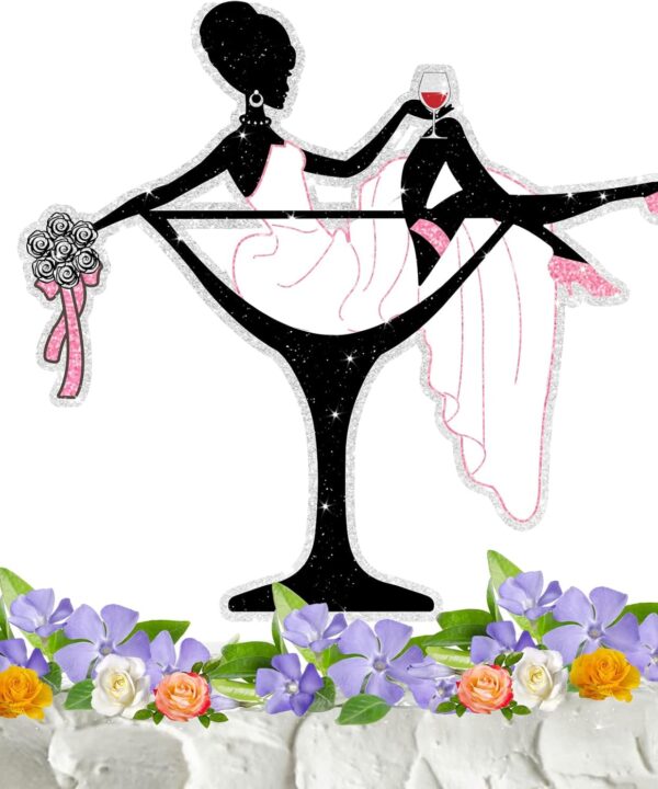 Bridal Shower Cake Topper Sitting Girl Cake Decor for Her Lady Femme Miss to Mrs Wedding Bachelorette Party Supplies White Glitter Bride to Be Cake Decorations