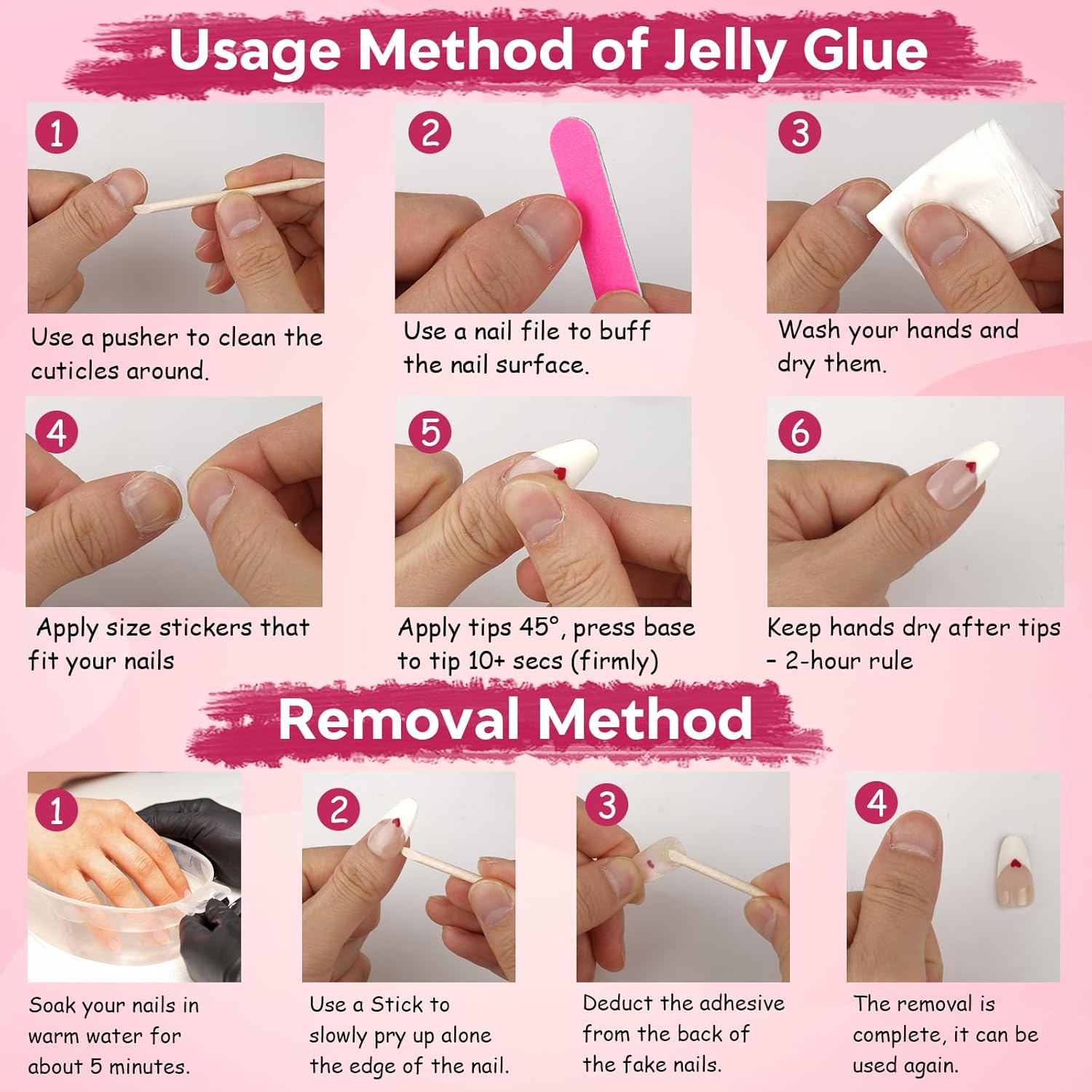 Tesytto Valentine French Tip Press On Nails Red Short Coffin – Nude Base Gold Glitter with 3D Rhinestone Decor Handmade Nails for Wedding, Party, New Year (Wine Red Romance,M)