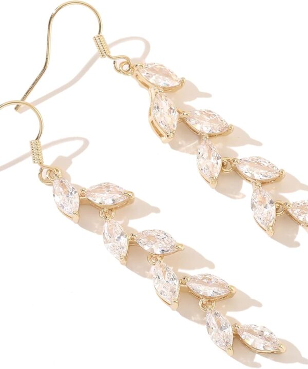 Cubic Zirconia Wedding Earrings for Bridal Bridesmaid Rhinestone Dangle Earrings Crystal Drop Earrings for Women Prom Party Jewelry Gifts