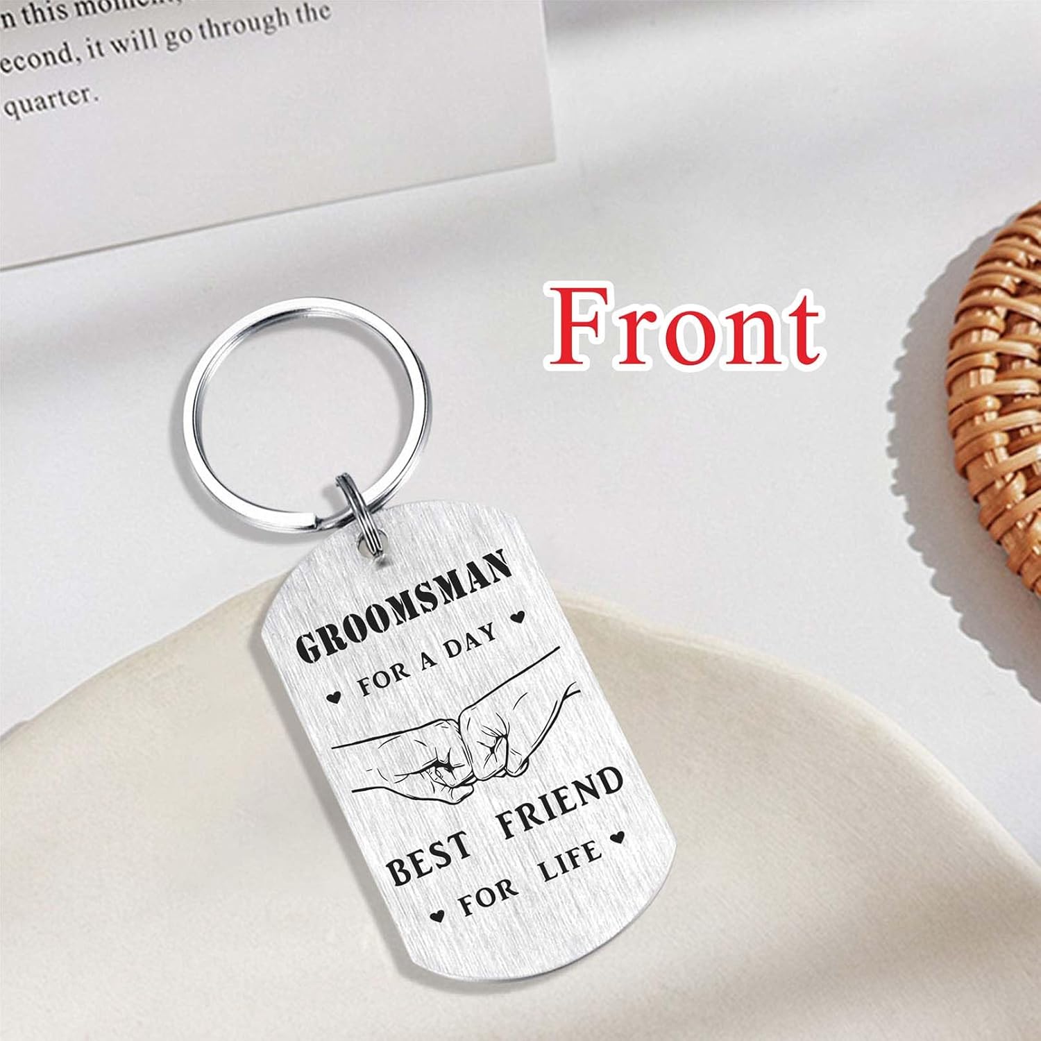 Alotozo Wedding Day Keychain – Bridal Shower Gifts for Bride Groom Groomsmen Bridesmaid Maid of Honor Father