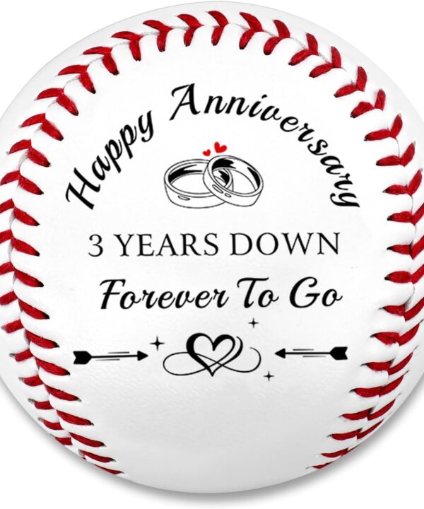 Aeolussoms Baseball 3rd Anniversary Leather Gifts for Husband 3 Year Anniversary Baseball Lovers Gifts for Him Her 3 Years Gift