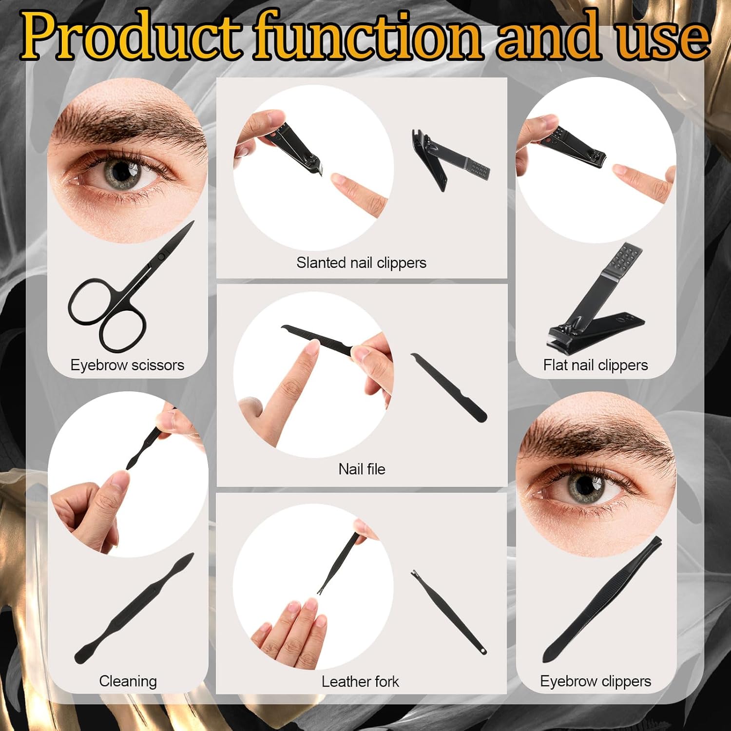 6 Sets Baby Shower Game Gifts for Winners Men Proposal Groomsmen Gifts Include Manicure Set Tote Bag Beard Comb Black Bath Loofah Baby Shower Favors Prizes for Guests Husband Father