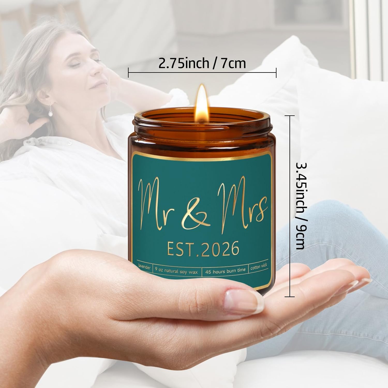 Wedding Gifts for Couples 2026,Future Mr and Mrs Gift,Bridal Shower Gifts with Candle for Bride,Unique Newlywed Gift for Couples