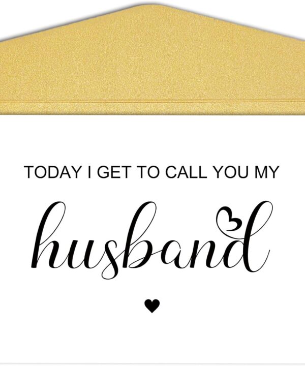 Qiliji Wedding Day Card for Groom from Bride, Husband Wedding Day Card, Husband Vow Card, Groom Gift from Bride, Today I Get To Call You My Husband Card