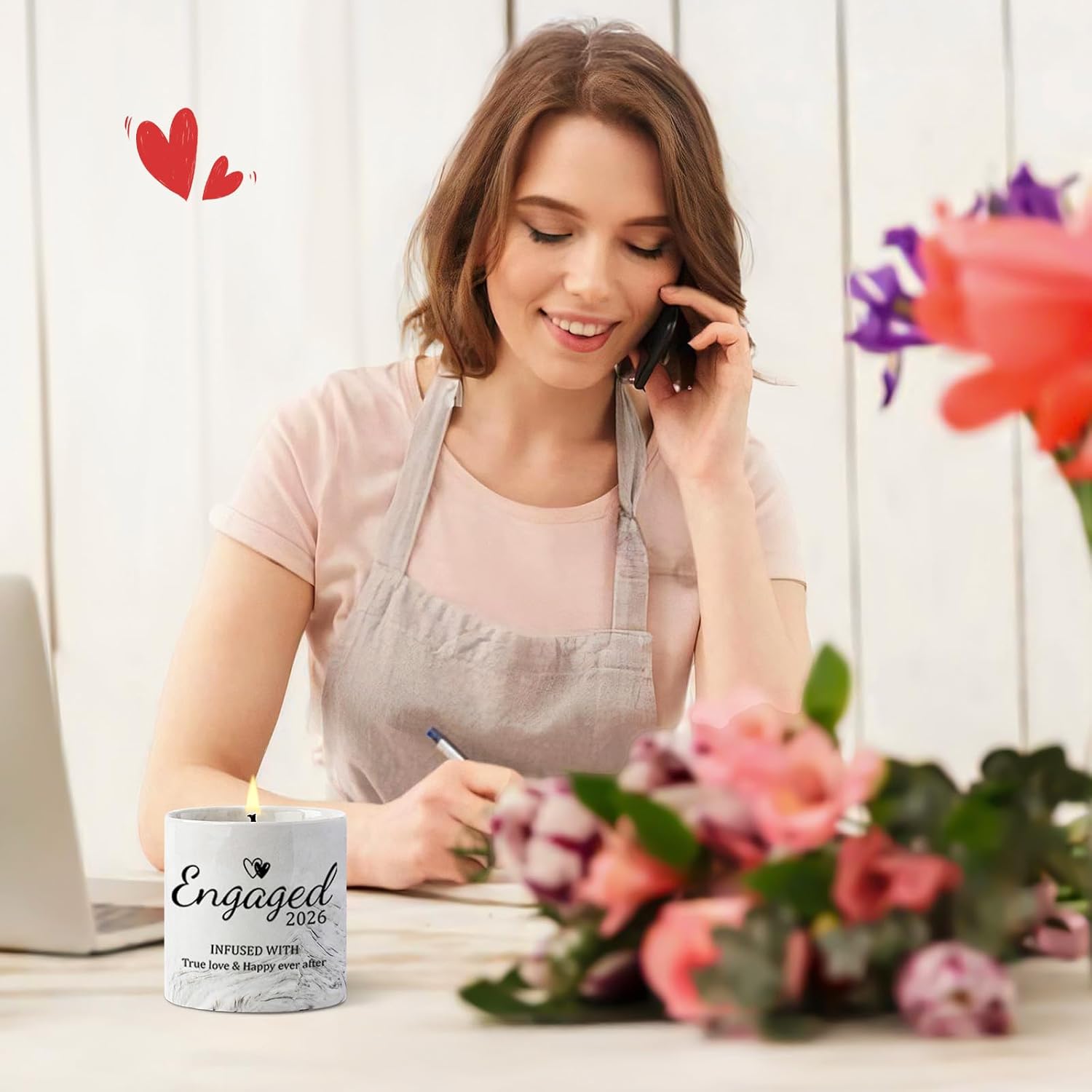 Engagement Gifts – Gift for Newly Engaged Couples, Fiance Gifts for Women, Bridal Shower, Wedding Bride Gift – Engaged Present 6 Oz Engaged 2026 Lavender Ceramics Candle