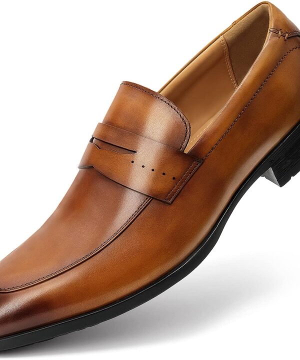 Men's Slip on Oxford Dress Shoes Classic Handmade Calfskin Manufacturing More Compact, Choose The Right Size to Modify The Foot Shape