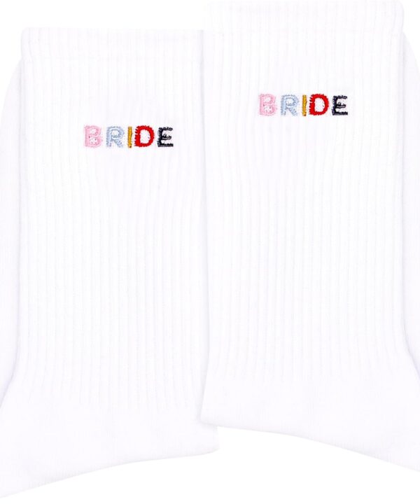 Bride Socks, Bride Gifts, Embroidered Socks For Women, 1 Pairs - Gift For Wedding, Bridal Shower. (107)