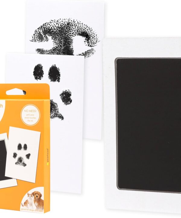 Pearhead Paw Print Clean Touch Ink Pad Kit for Dogs and Cats, Pet Owner Keepsake, DIY Inkless Paw and Nose Print Impression Set, Small/Medium