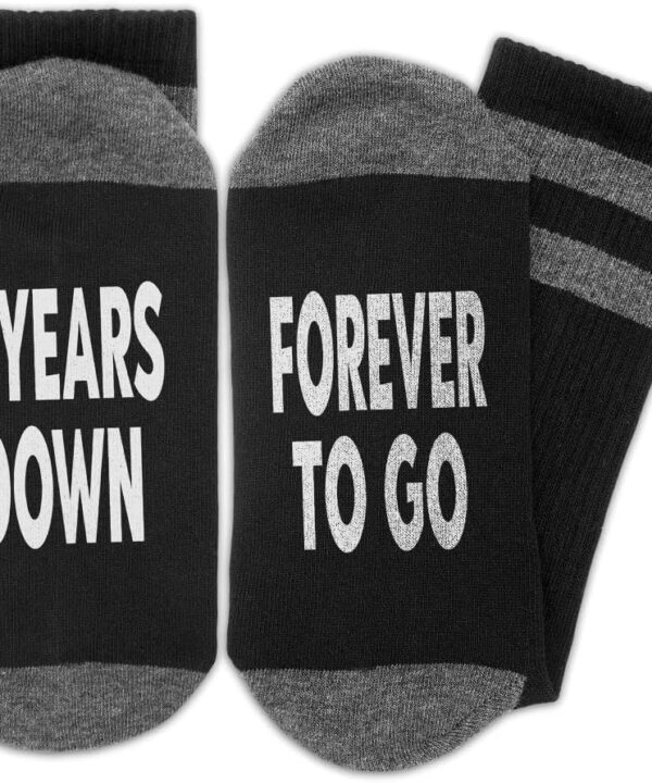 2 Years Down Forever To Go, Anniversary Socks, 2 yr Marriage Date, Gifts for Couple, 2nd Wedding Anniversary