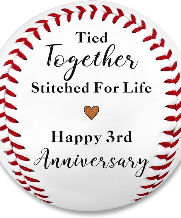 3rd Anniversary Leather Gifts for Him Her Husband Wife Couple 3 Year Anniversary Baseball Gifts for Him Her Leather Gift for Girlfriend Boyfriend 3rd Anniver sary Romantic Gift for Valentines Wedding