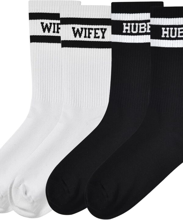 Couples Socks Set Newlyweds Gift  Hubby and Wifey Wedding Socks for Bride & Groom, Engagement Gift