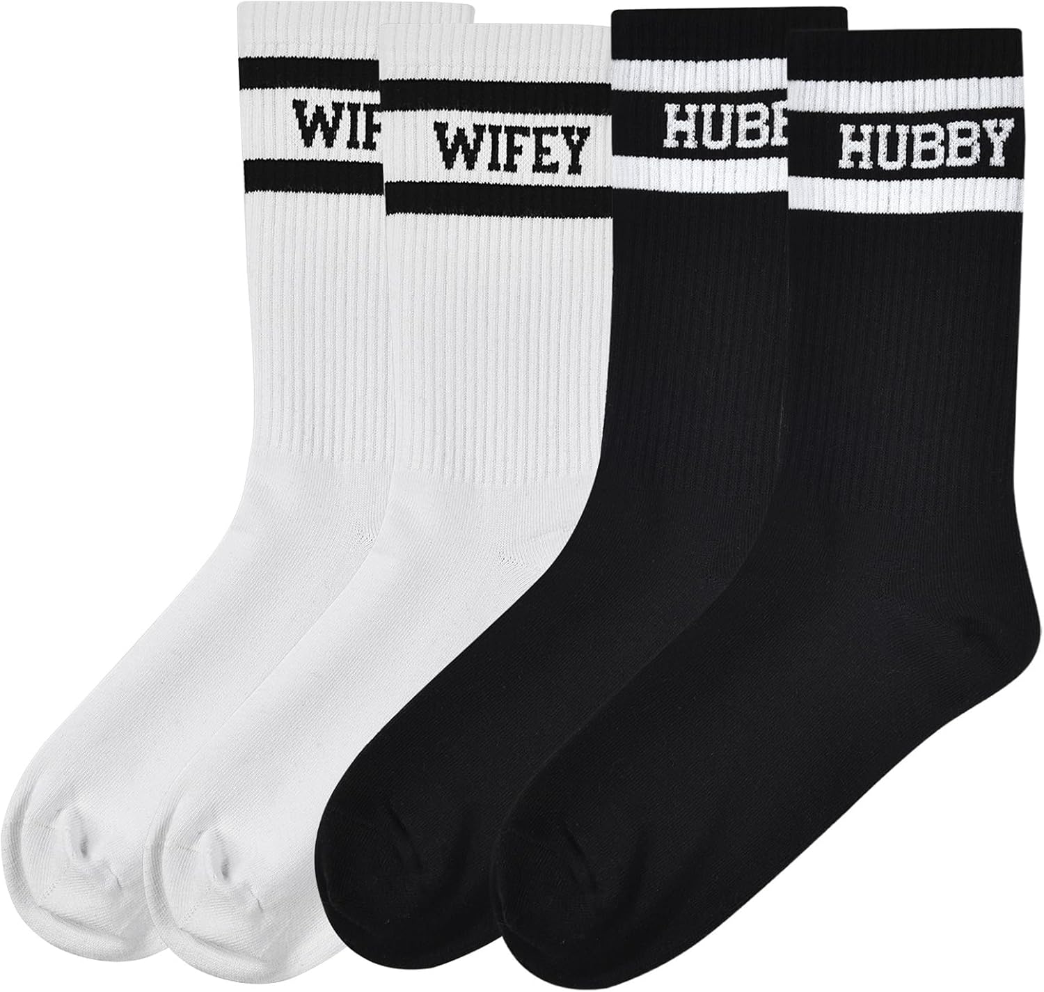 Couples Socks Set Newlyweds Gift Hubby and Wifey Wedding Socks for Bride & Groom, Engagement Gift