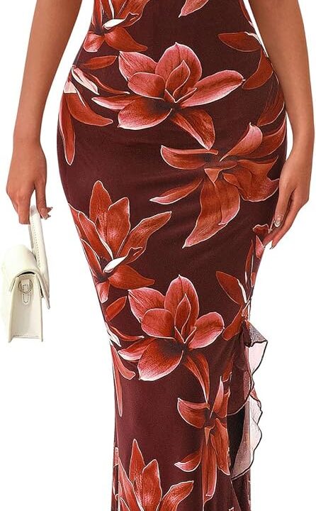 PRETTYGARDEN Women's Summer Beach Wedding Guest Dress Bodycon Floral Maxi Dresses 2026 Spring Tropical Vacation Sundresses