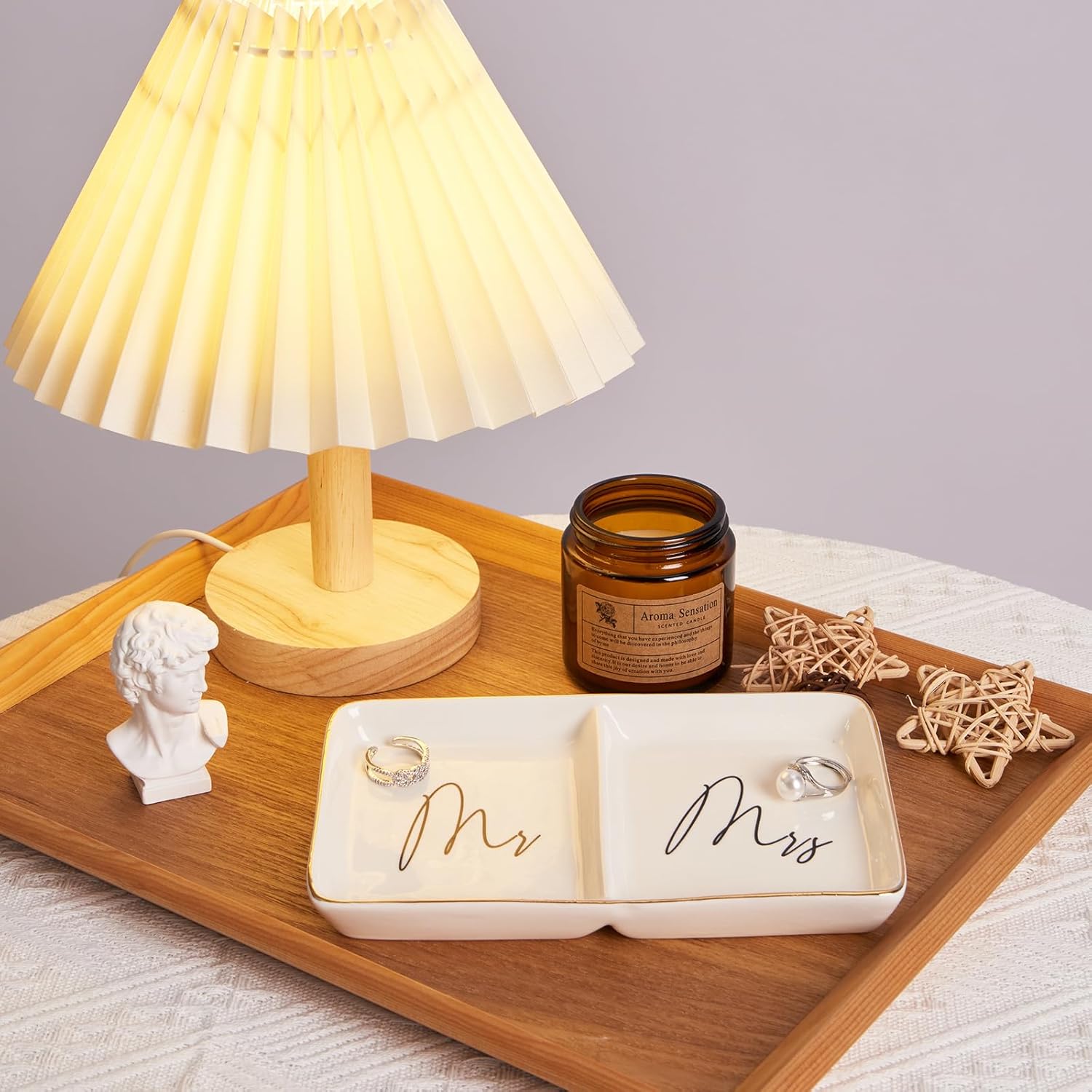 Engagement Ring Dish Future Mr and Mrs Gifts Ring Dish Wedding Ring Holder Jewelry Dish, Bridal Shower Gift for Bride to be Wedding Engagement Gifts for Her/Couples/Newlyweds Women