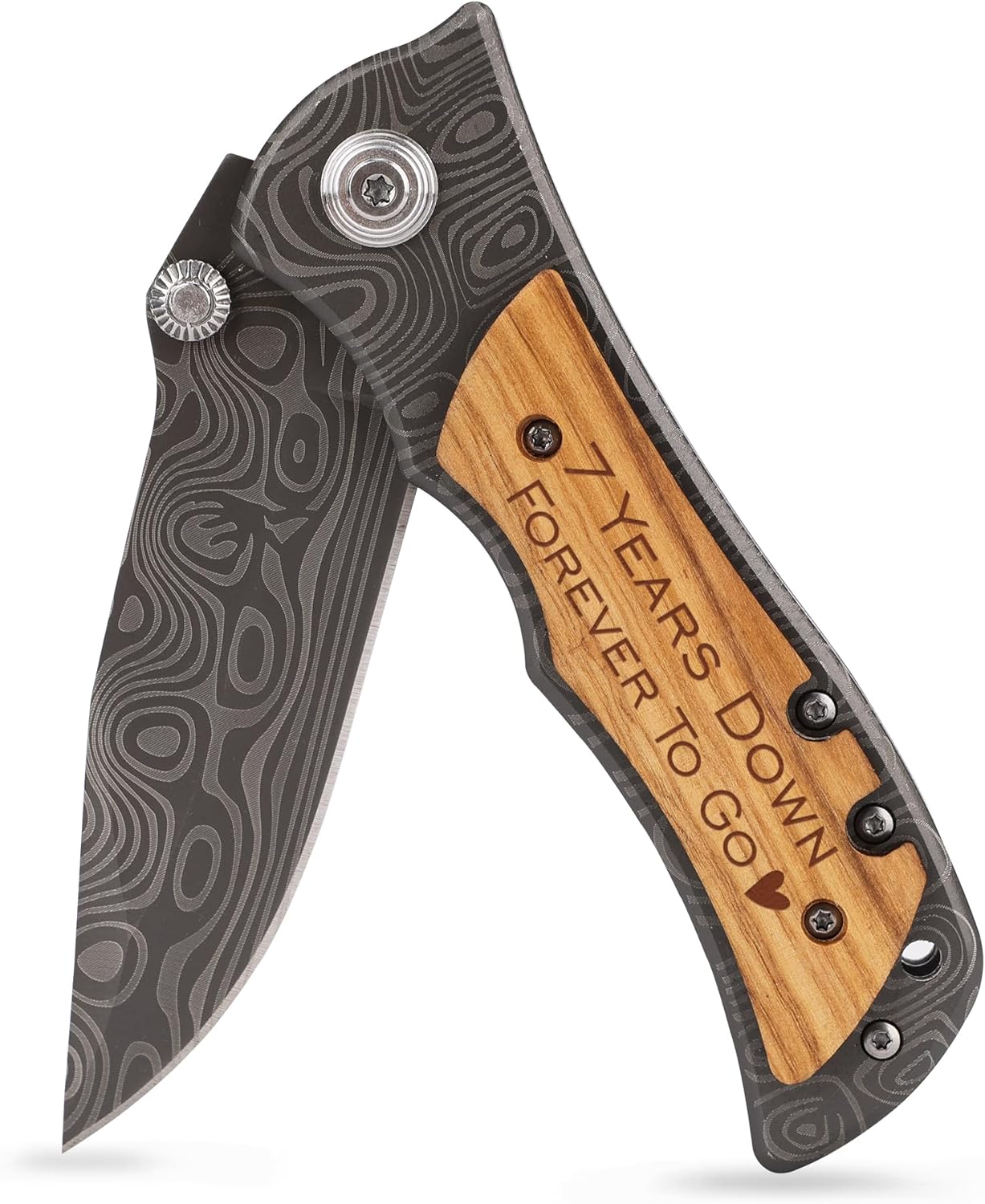 ZENNLAB 7 Years Anniversary Keepsake for Him Husband Gift, 7th Copper Wedding Anniversary for Men, 7 Years of Marriage Gift, Wool Wedding Anniversary Present, wood