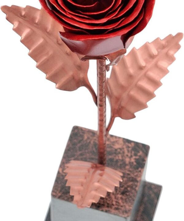 Copper Rose with Stand  Pure Copper Flower for 7 Year or 22 Year Wedding Celebration, Romantic Gift for Wife, Husband or Couple, Unique Decor - Made in Ukraine