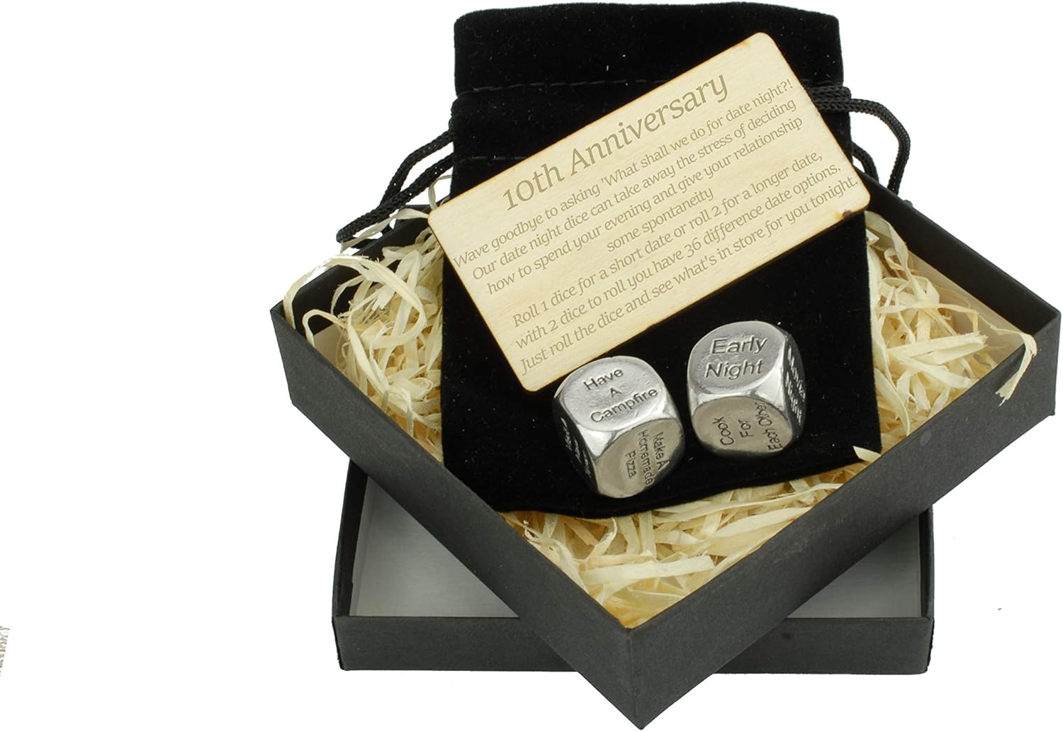 TIN Date Night Dice 10th Anniversary 100% Pure Tin – Create a Unique 10th Anniversary Date Night