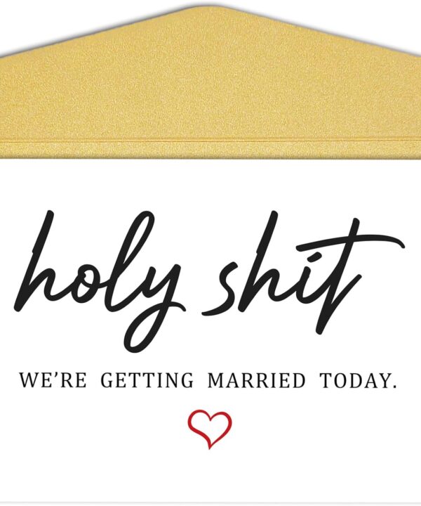 Qiliji Funny Wedding Day Card, Groom Bride Wedding Day Vows Card, To My Husband Wife On Our Wedding Day Card, Holy Shit We're Getting Married Today