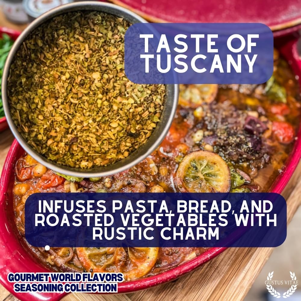 Gourmet World Flavors Seasoning Collection | Non GMO Verified | 6 Magnetic Tins | Spice Blends | Crafted in Small Batches by Gustus Vitae | #68