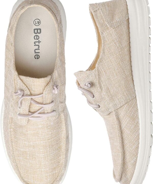 Betrue Men's Lightweight Soft Deck Shoes, Cotton Canvas Loafers for Casual Occasions