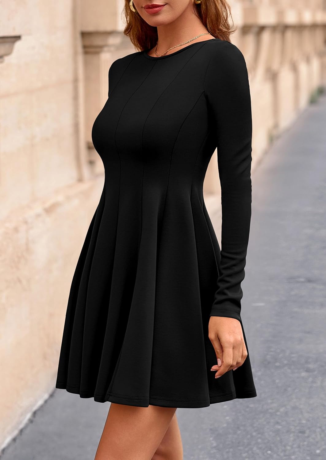 PRETTYGARDEN Fall Cocktail Dresses for Women Elegant Classy Wedding Guest 2025 Long Sleeve Homecoming Party A Line Mini Dress