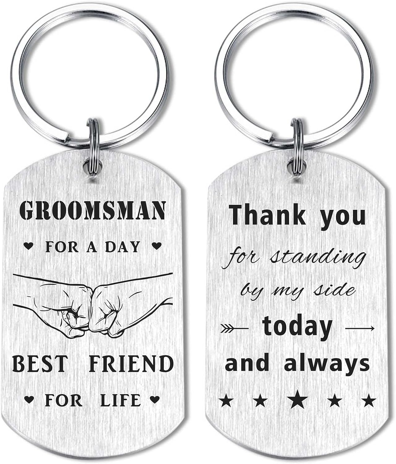 Alotozo Wedding Day Keychain - Bridal Shower Gifts for Bride Groom Groomsmen Bridesmaid Maid of Honor Father