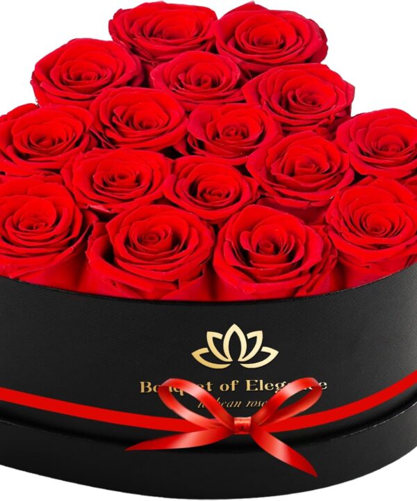 16 Forever Preserved Roses in a Box,Real Preserved Flowers,Mothers Day Flowers,Preserved Flowers for Delivery,Flowers Gifts for Mothers Day,Birthday Gifts for Women,Valentine's Day Rose Gifts,Red