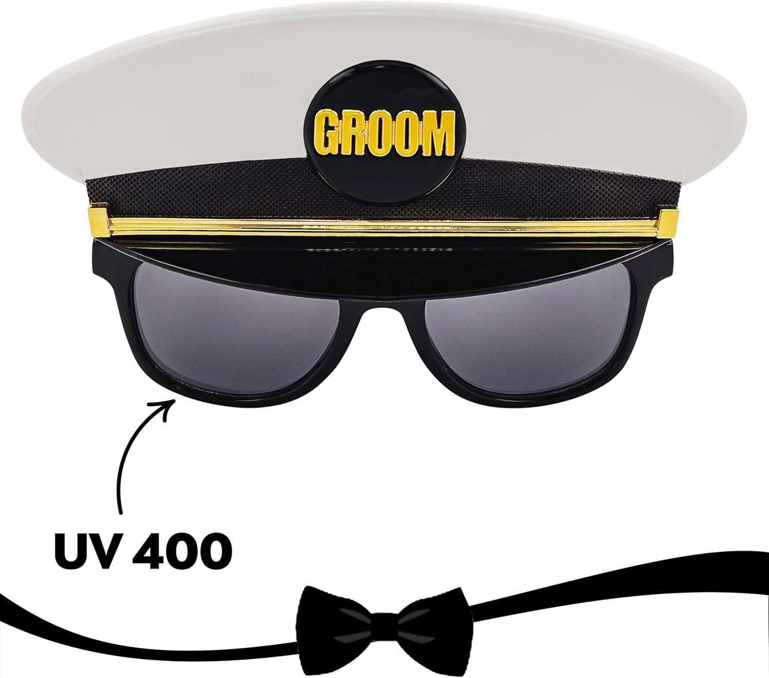 Sun-Staches Bride or Groom Wedding Sunglasses | Honeymoon, Shower, Bachelor Party | UV400 | One Size Fits Most