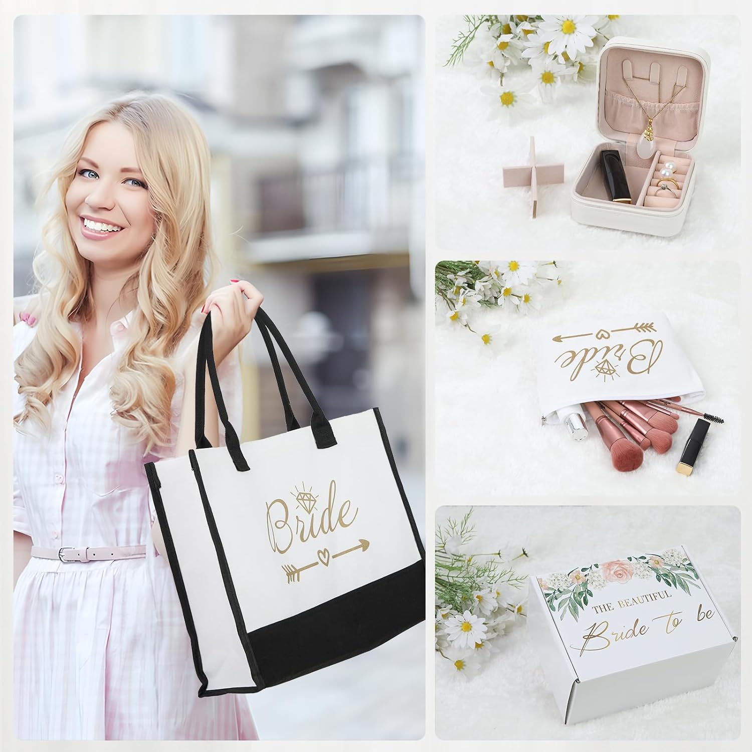 Bridal Shower Gift Box for Bride to Be – Best Wedding Gift Set with 16oz Stainless Steel Tumbler,Soy Candle, Socks & cup – Engagement & Bachelorette Party for bride to be box