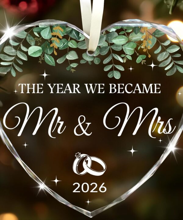 Wedding Gifts for Couples 2026, Mr and Mrs Gift Bridal Shower Gifts His and Hers Wedding Gift Just Married Decorations for Bride, Newlywed Couple Just Married Ornaments