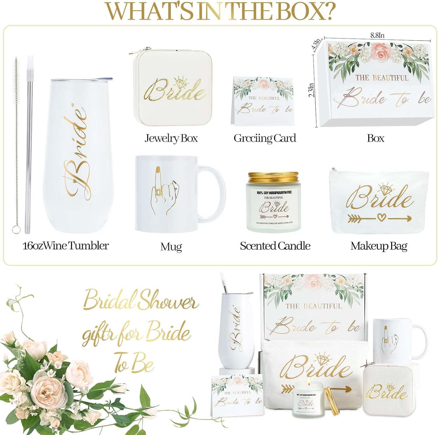 XGCYZYD Bride To Be Gifts Box,Bridal Shower Gifts,Bachelorette Gift for Bride, Bachelor Party souvenirs,Wedding Gift Engagement giftware for Her,Fiance giftware for Women,Future Mrs Newly Engaged