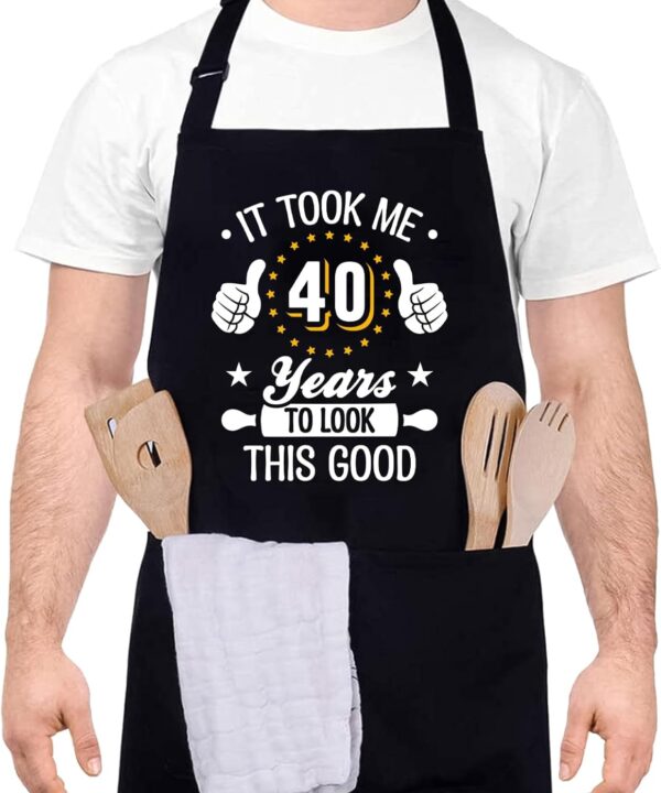 XLSXEXCL 40th/60th Birthday Gifts for Women Men, It took me 40/60 years to look this good, Funny Apron gift