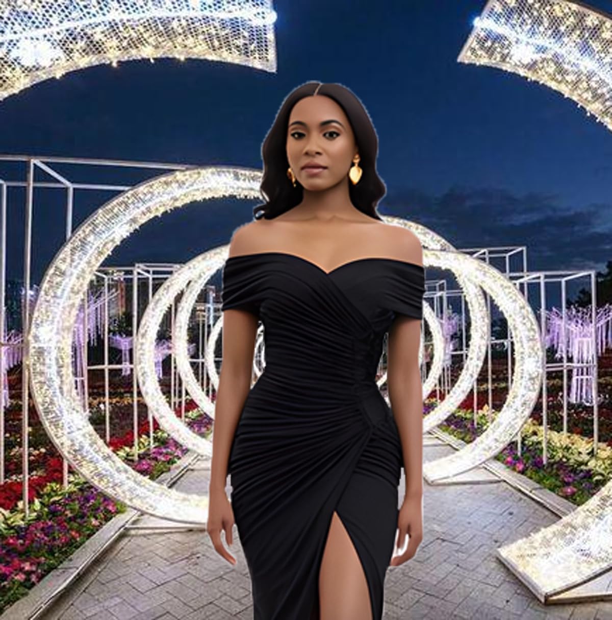 LightlyKiss Womens Bodycon Wedding Guest Dress Formal Cocktail Party Evening Gown