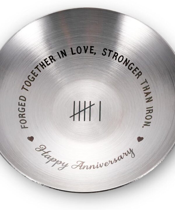 6 Year Anniversary Iron Gifts for Him Her Couples 6th Wedding Gift for Boyfriend Girlfriend Iron Gifts for 6th Anniversary Wedding Couple Gift for Husband Wife 6 Years Ring Holder Jewelry Tray