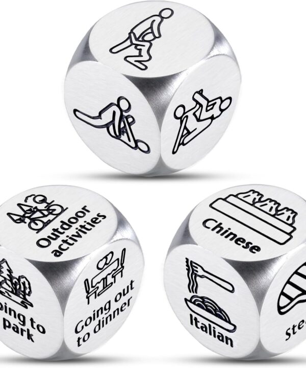 Funny Gifts for Wife Date Night Dice for Couple Valentines Gifts for Him Her Boyfriend 6 Year Anniversary Iron Gifts for Husband Food Decision Dice Wedding Gifts Stocking Stuffers for Women Men
