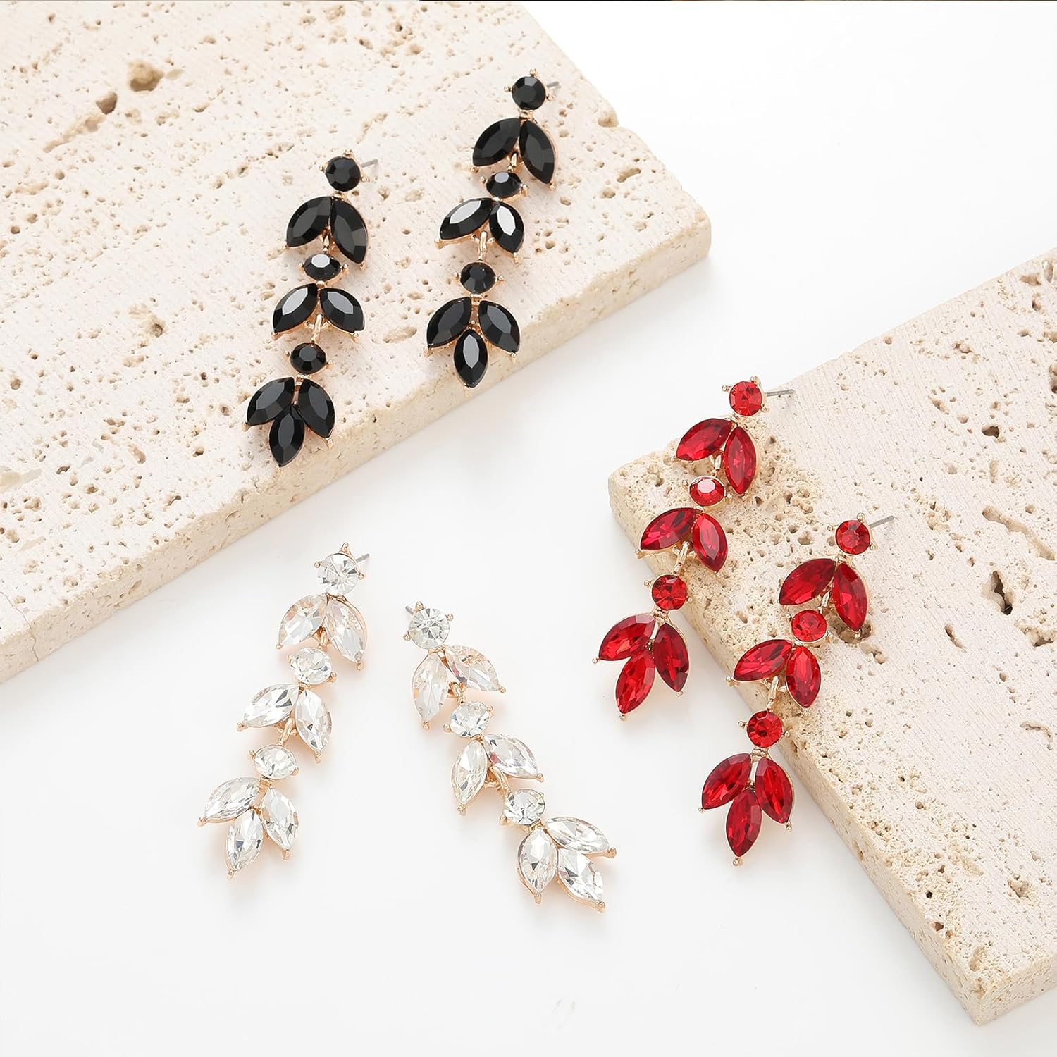 Wedding Rhinestone Dangle Earrings Elegant Bridal Crystal Drop Earrings for Women Bridesmaids Guest Party Prom