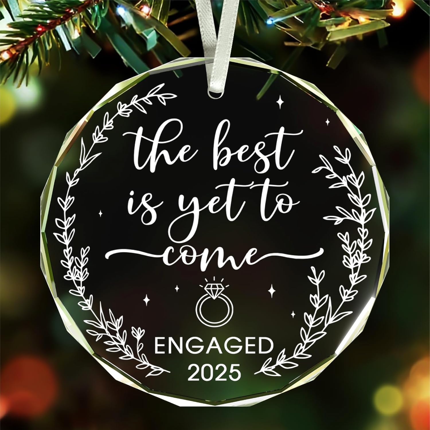 Engagement Gift for Couples 2025, Just Engaged Ornament, The Best is Yet to Come - Engaged 2025, Wedding Bridal Shower Gifts, Just Married Gifts for Newlywed Couple, Bride, Women, Her