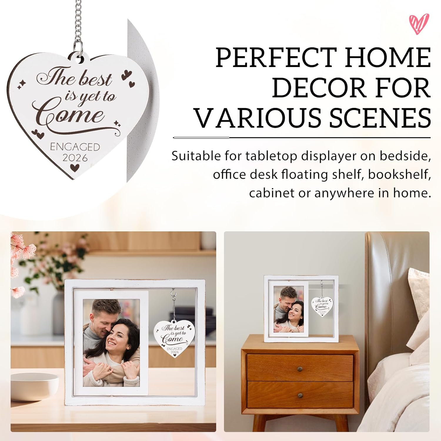 Engagement Gifts for Couples 2026, Gifts for Newly Engaged Couples, Happy Engaged Picture Frame, Engagement Gift for Newly Engaged Best Friends Him Her Bride to Be Fiance Women Photo Frame 46