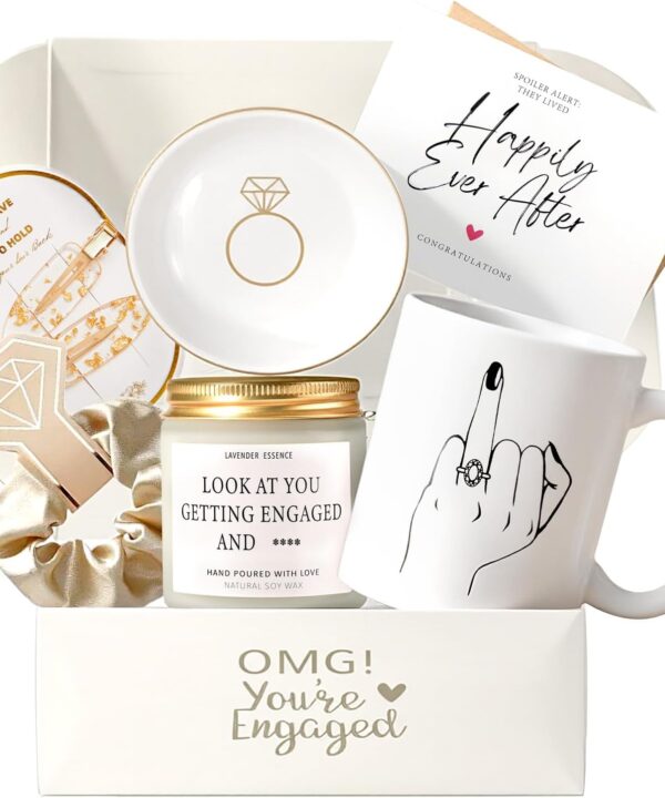 Engagement Gifts for Couples, Gift for Newly Engaged Couples, Ring Finger Coffee Mug Set, Engagement Gifts for Her, Women, Best Engaged Gift Set