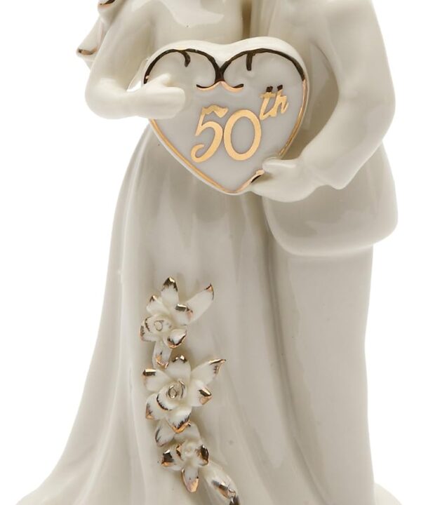 Cosmos Gifts 30715 Small Fine Porcelian 50th Anniversary Couple Figurine, 4-3/4"H, Ivory
