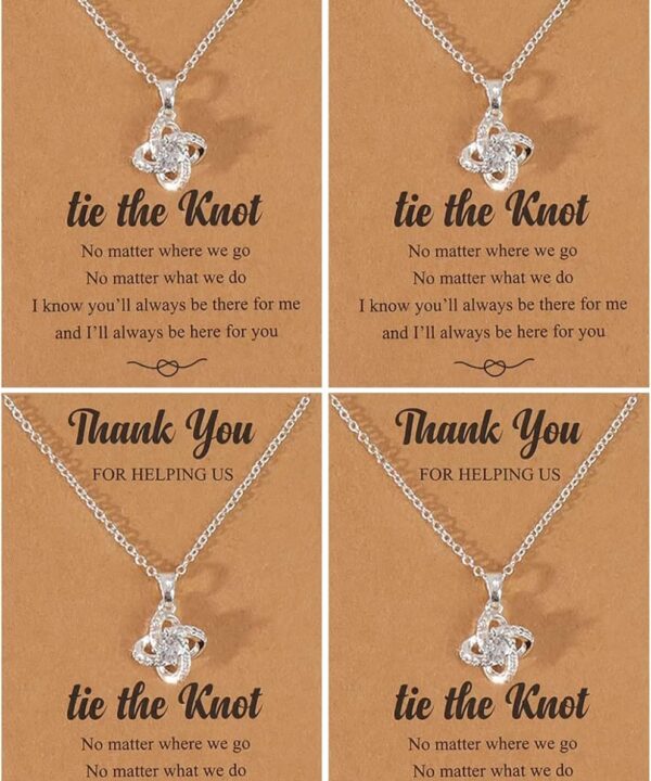 choice of all 2/3/4/6/8Pcs Bridesmaid Gifts Bridesmaid Necklace for Women Tie The Knot Necklace Wedding Gifts Bridesmaids Proposal Gift