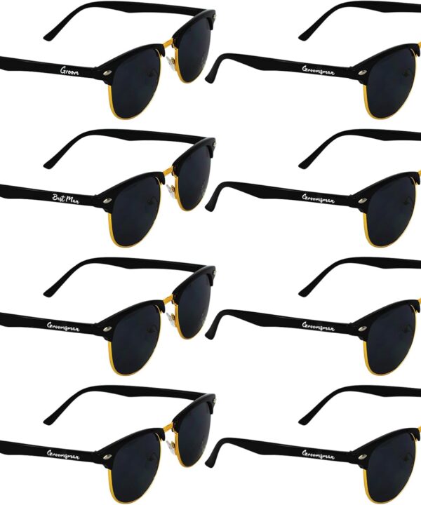8 Pack Groomsmen Sunglasses for Men - Wedding Sunglasses Set for Groomsman Proposal Gifts, Bachelor Party Favors - UV Protection Classic Style