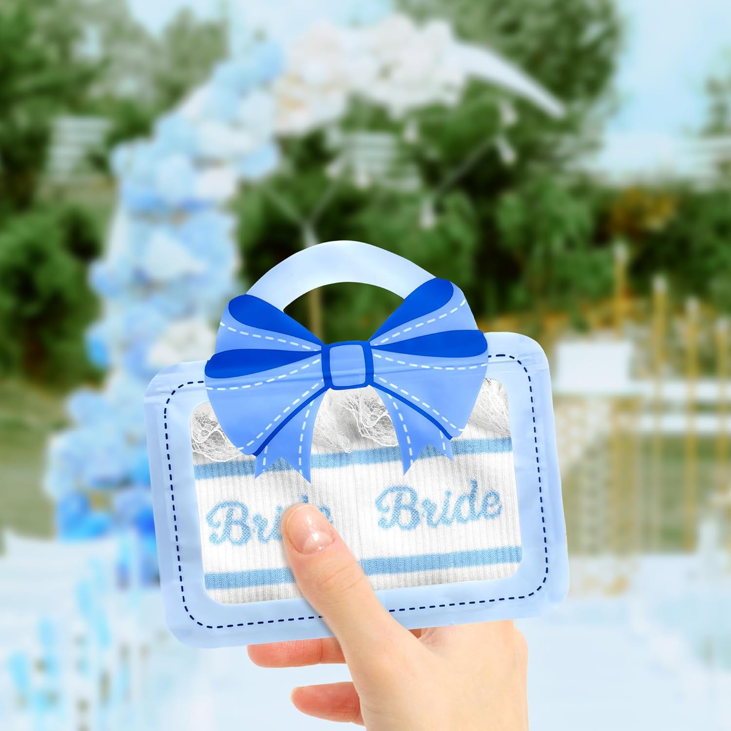 Ruffle Bride Socks White Blue Bride To Be Something Blue Gift Honeymoon Essentials Bachelorette Party Favors