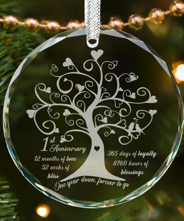 1st Year Paper, One Year for Men Women, First Valentines Gifts for Couple, 1 Year Anniversary Ornament Decoration Gift for Girlfriend Boyfriend Husband Wife