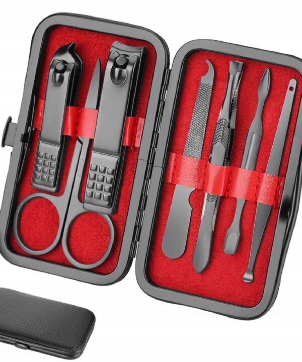 Manicure set Men Personal Care Tools Accessories Finger and Toe Nail Clippers Set Professional Manicure Pedicure Kit With Travel Case Nail Grooming Kit Gifts for Men Women Father Mother