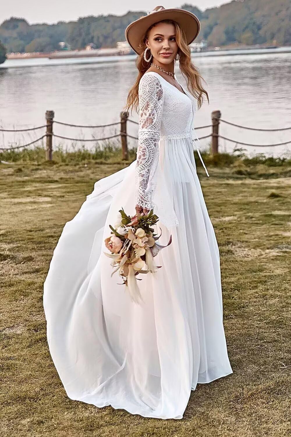 Long Sleeve Lace Wedding Dresses for Bride 2025 Long Tulle Mermaid Satin Wedding Dress for Women